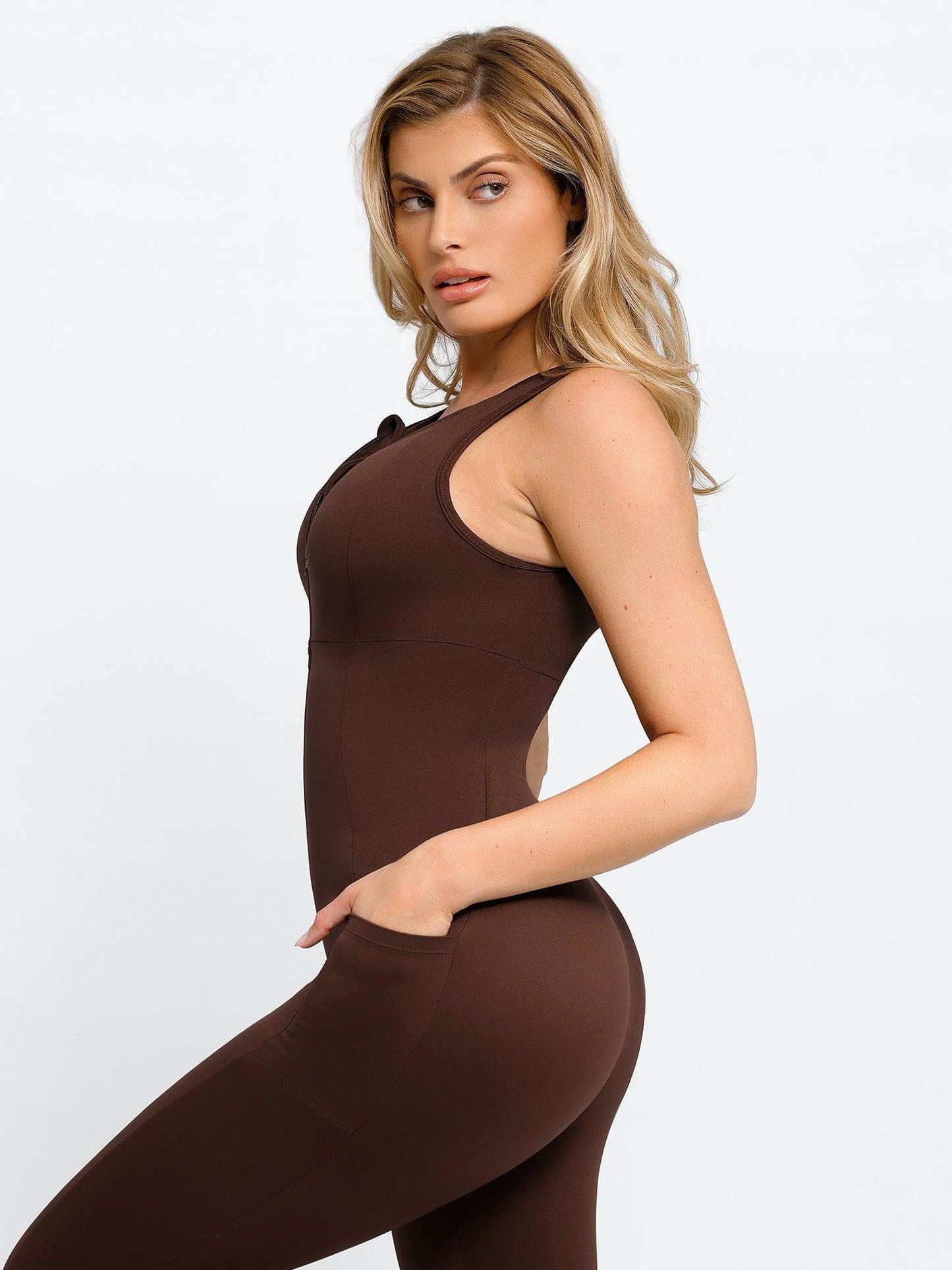 Shapewear Kolsuz Vücut Şekillendirici Fermuarlı Ön Tulum