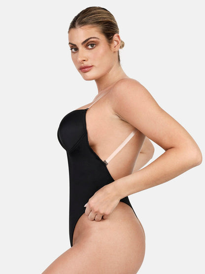 Shapewear Halter Askılı Derin U Şekillendirici Sırtsız Bodysuit