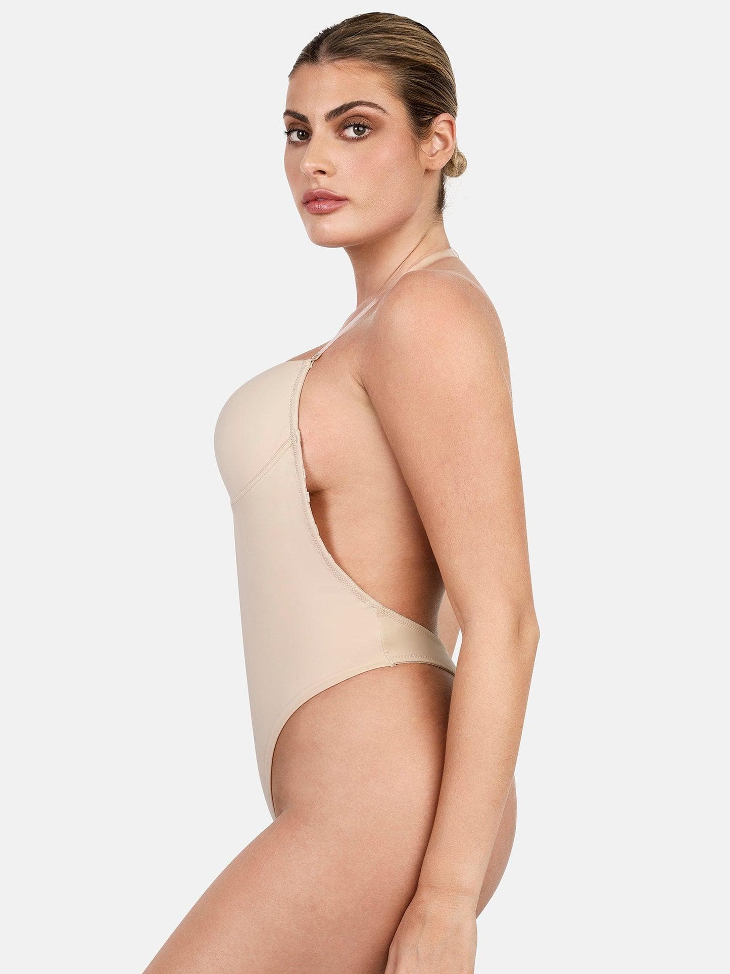 Shapewear Halter Askılı Derin U Şekillendirici Sırtsız Bodysuit