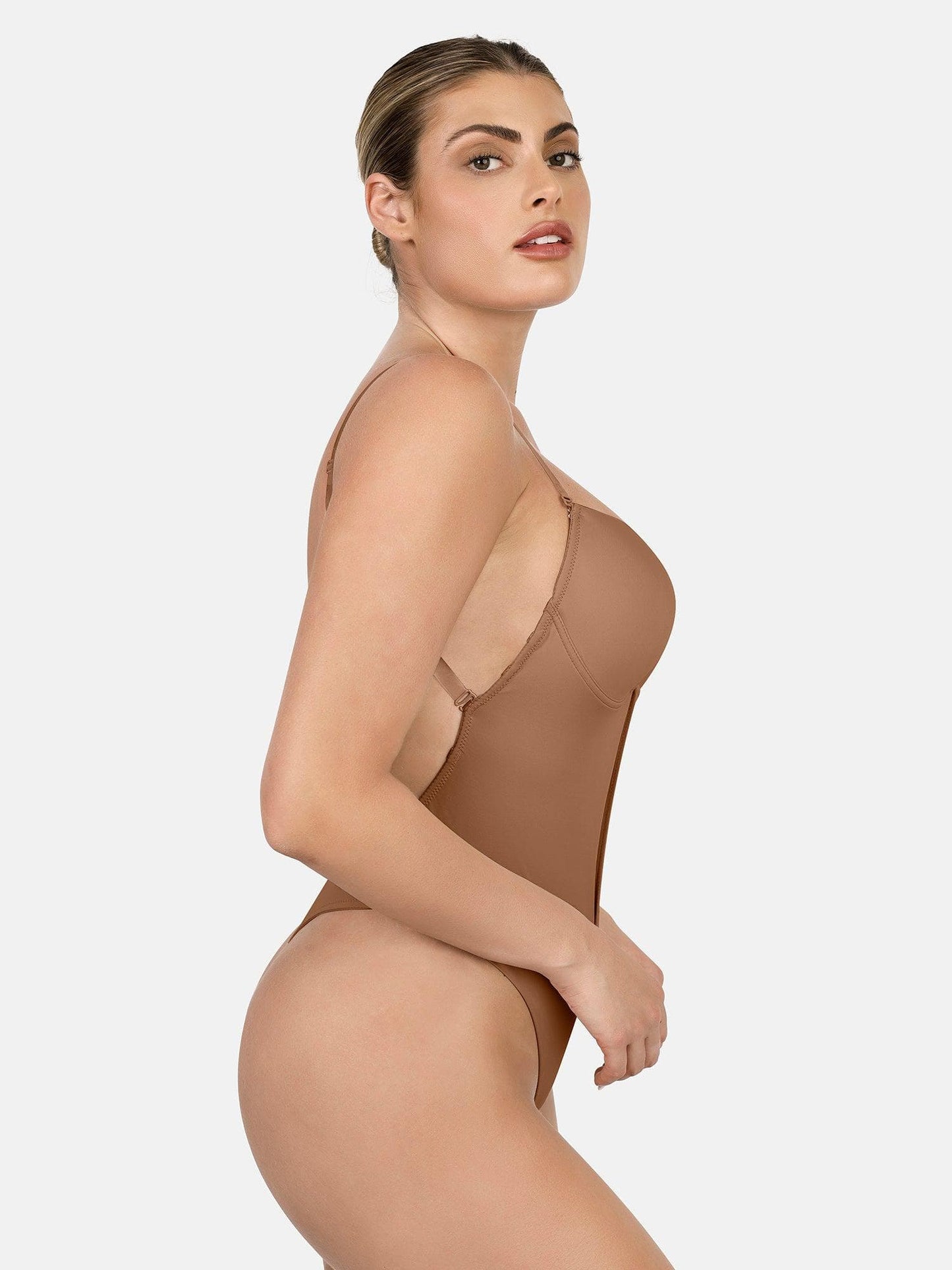 Shapewear Halter Askılı Derin U Şekillendirici Sırtsız Bodysuit