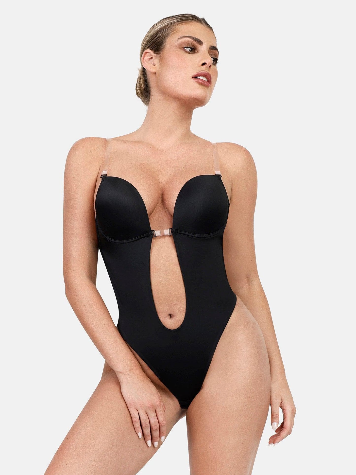 Shapewear Halter Askılı Derin U Şekillendirici Sırtsız Bodysuit