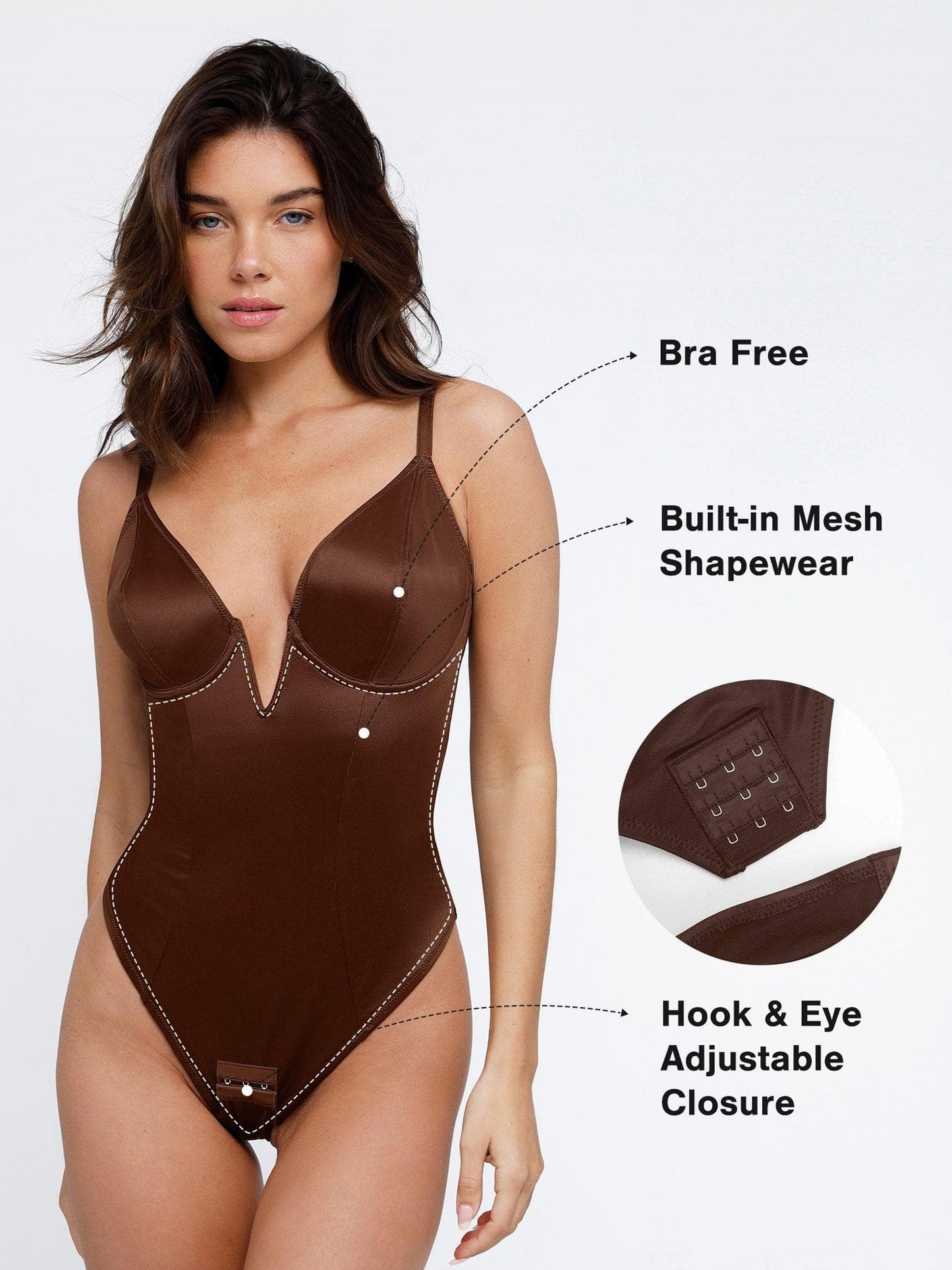 Shapewear Derin V Yaka Kum Saati Tanga Bodysuit