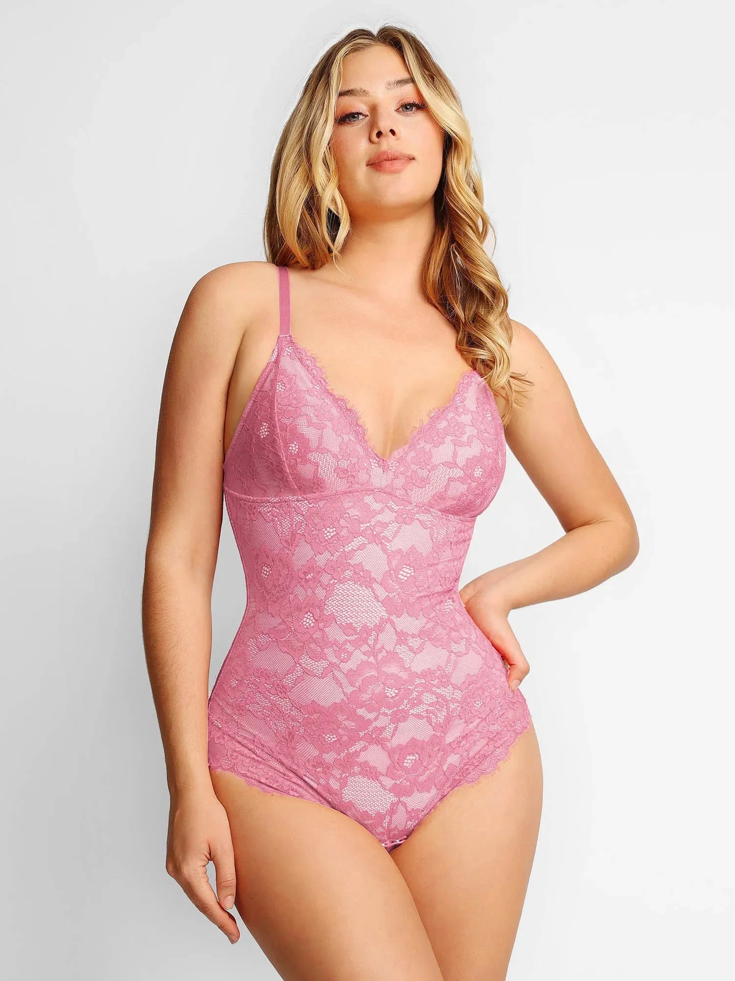 Shapewear Sıkılaştırıcı Kontrol, Toparlayıcı Tam Dantel Tanga Bodysuit