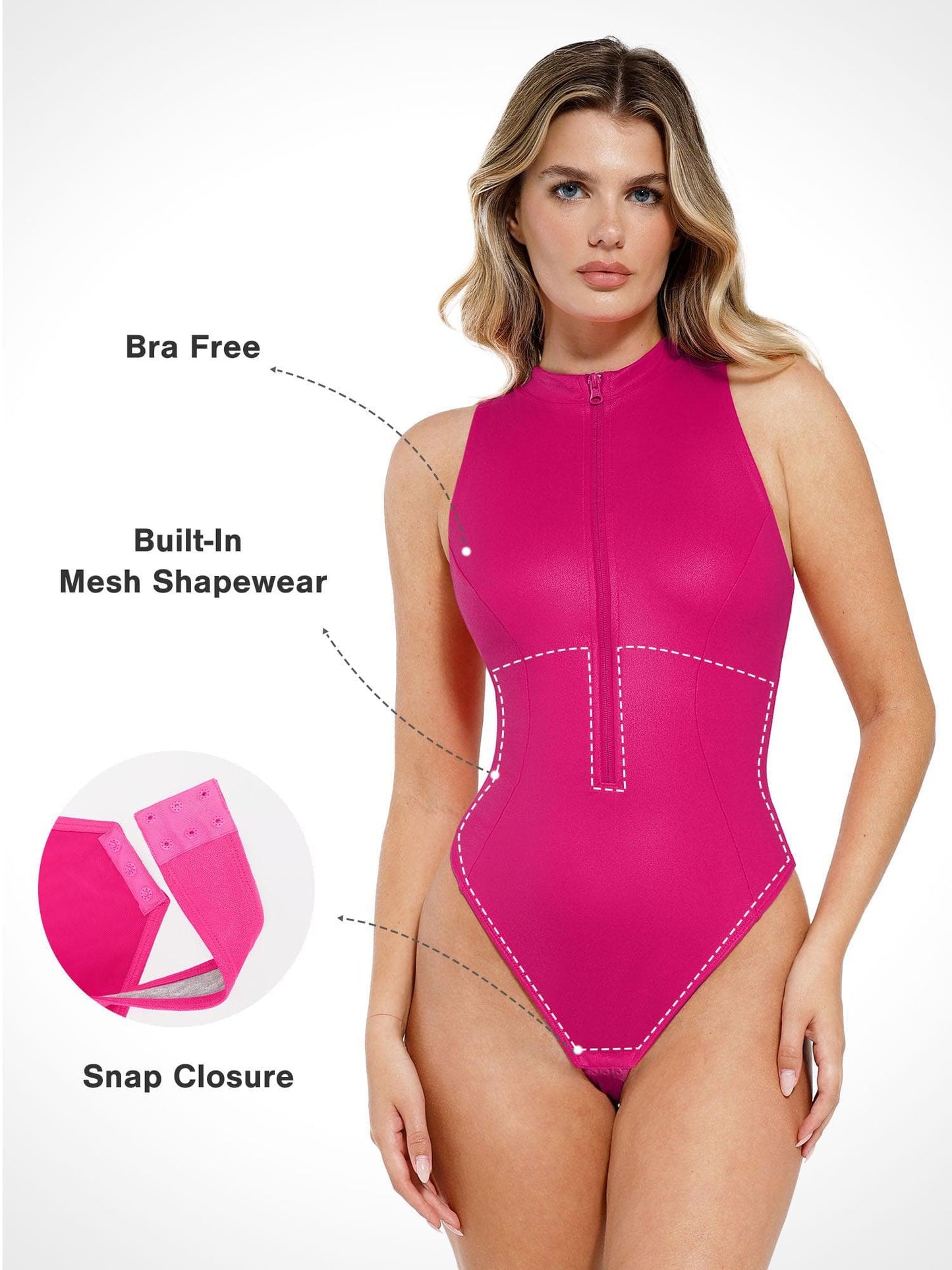 Shapewear Takma Yaka Deri Şekillendirici Bodysuit Etek Takım