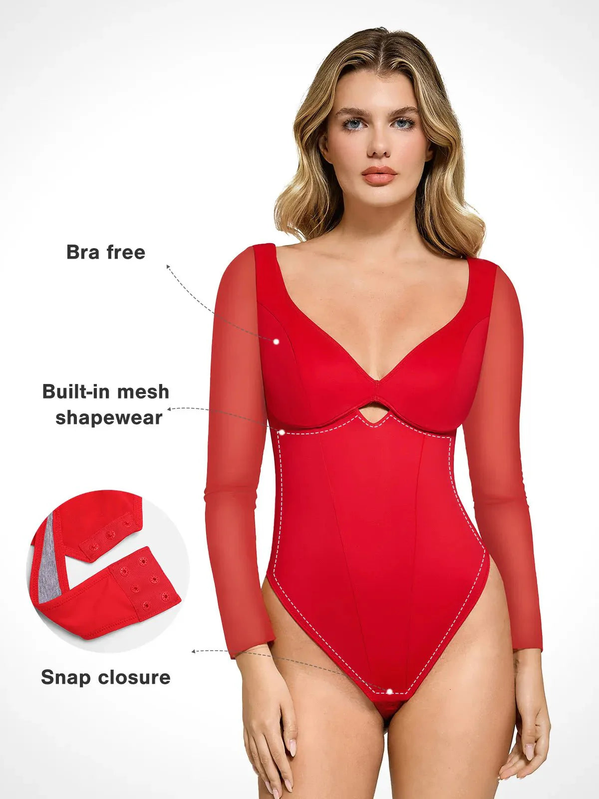 Shapewear File Kol Kesimli Tatlımsı Şekillendirici Bodysuit