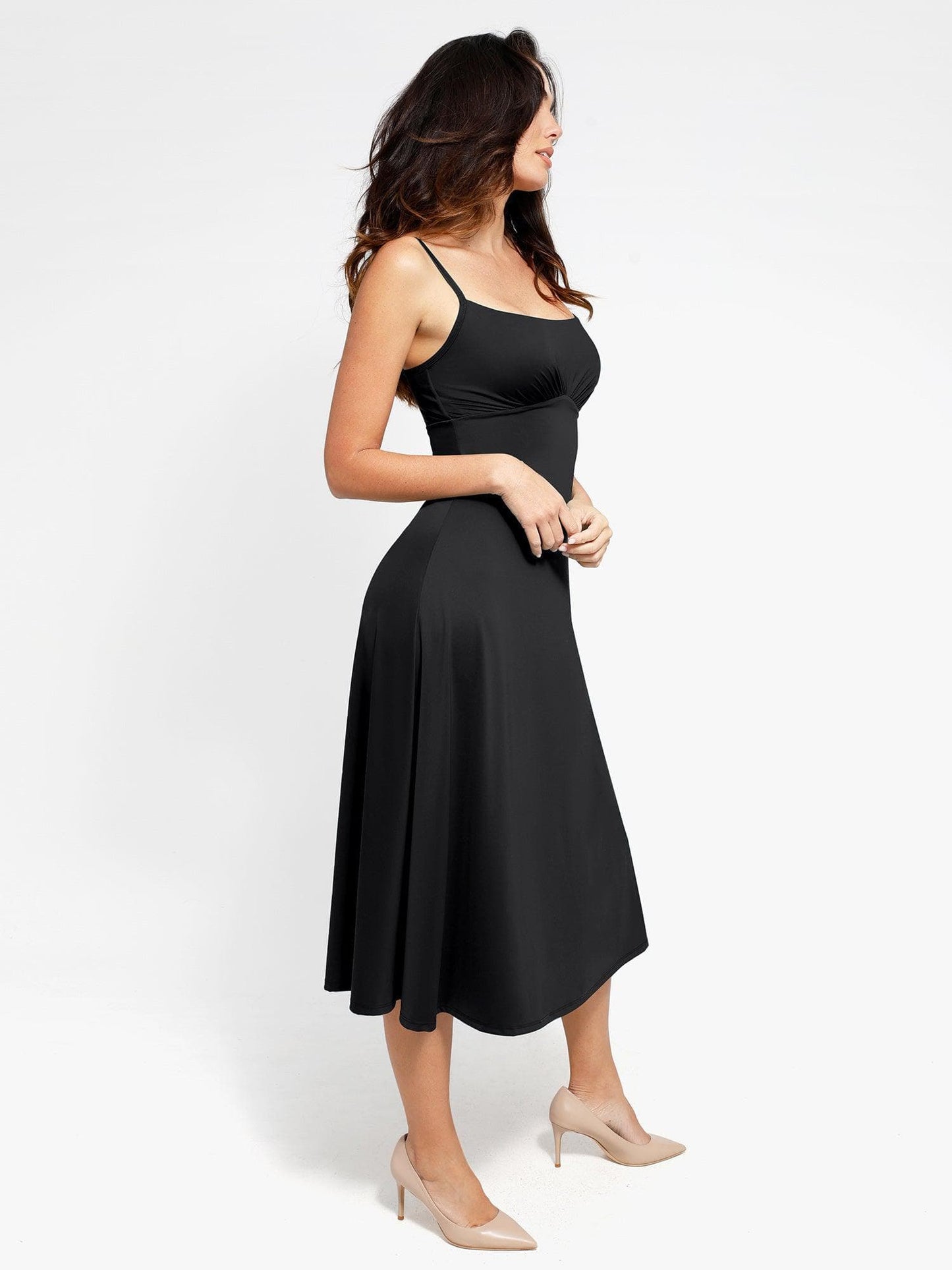 Shapewear Gömme Şekillendirici A-Line Midi Slip Elbise