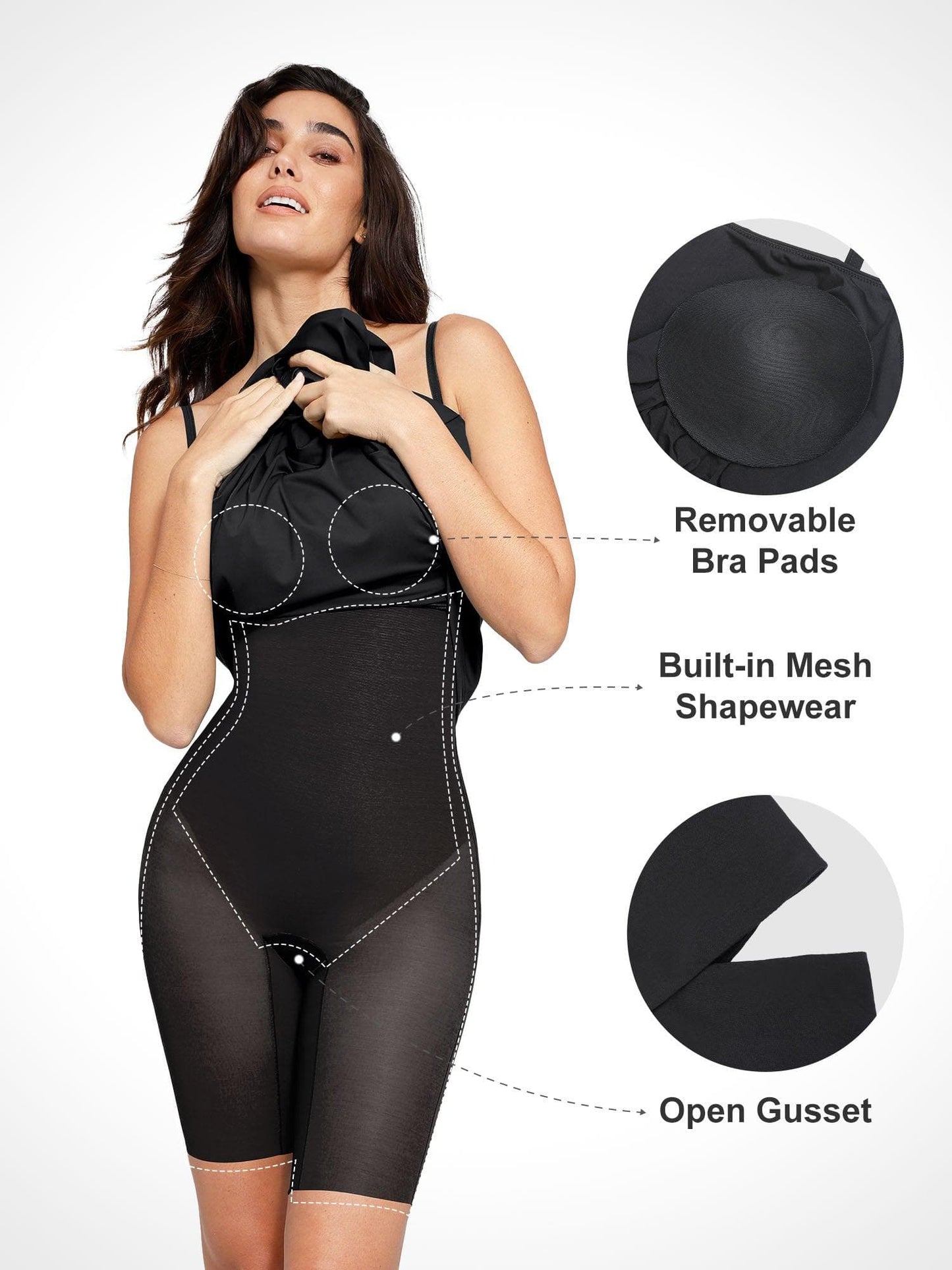 Shapewear Gömme Şekillendirici A-Line Midi Slip Elbise