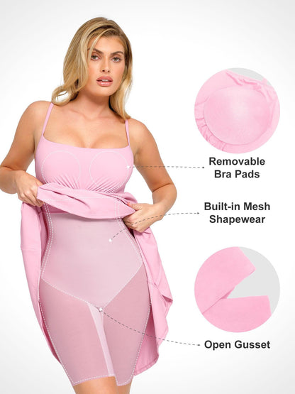 Shapewear Gömme Şekillendirici A-Line Midi Slip Elbise