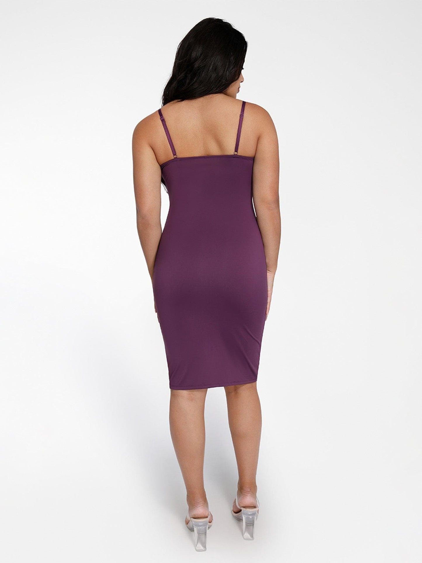 Shapewear File Korse Panel Gömme Şekillendirici Midi Elbise