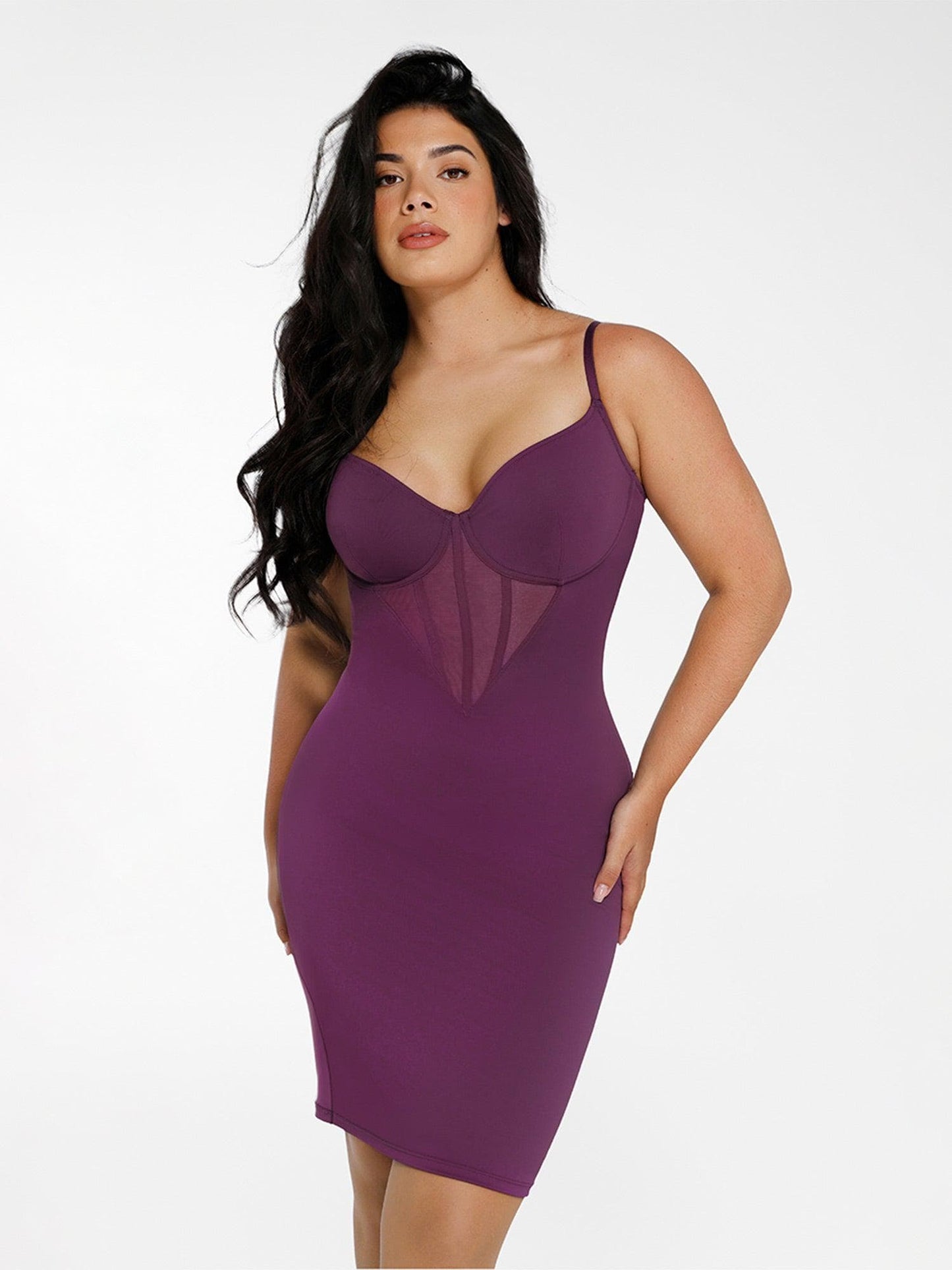 Shapewear File Korse Panel Gömme Şekillendirici Midi Elbise