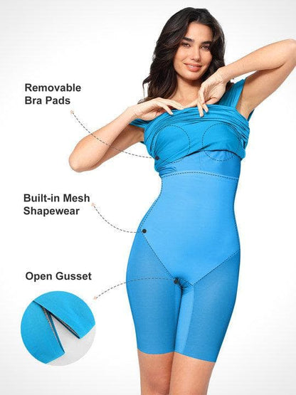 Shapewear Omuzları Açık Dantelli Parlaklık Veren Midi Elbise