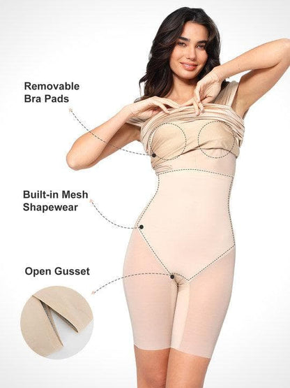 Shapewear Omuzları Açık Dantelli Parlaklık Veren Midi Elbise