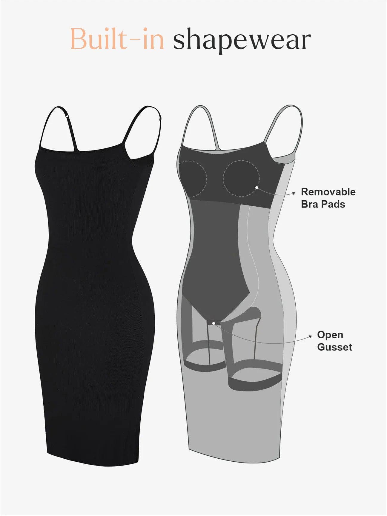 Shapewear Solid Modal İnceltici Midi Slip Elbise