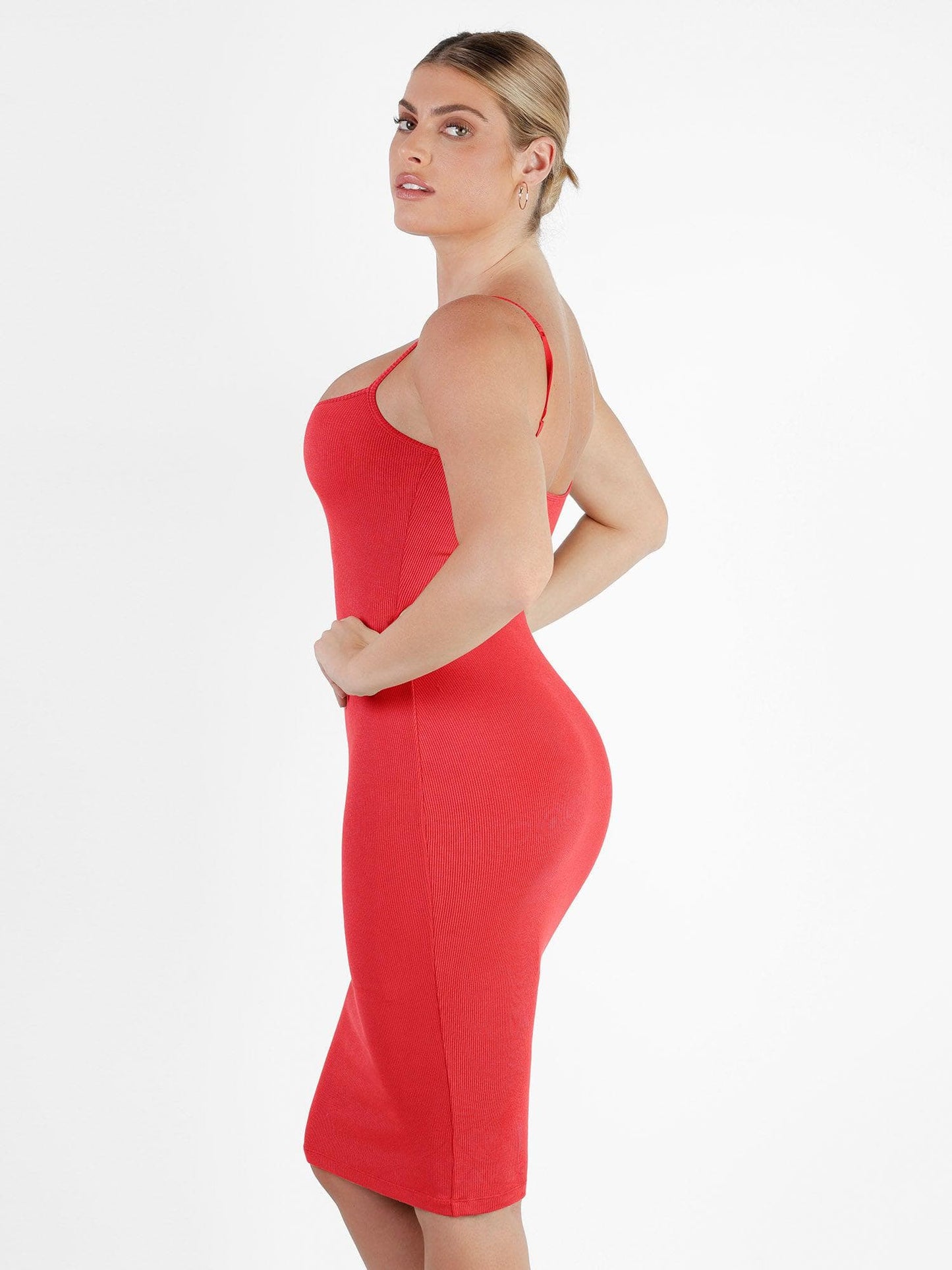 Shapewear Solid Modal İnceltici Midi Slip Elbise