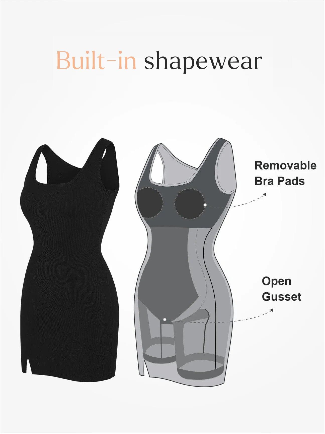 Shapewear Modal Şekillendirici Kolsuz Mini Elbise