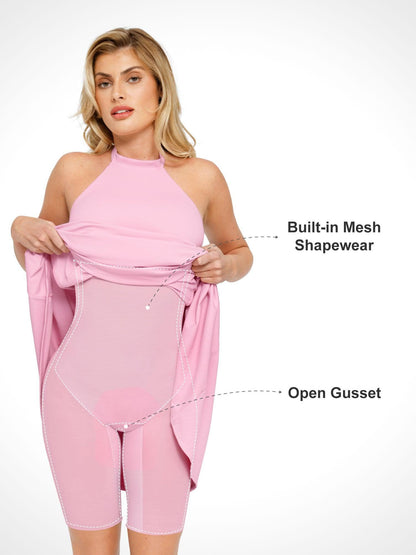 Shapewear Gömme Karın Kontrollü A-Line Midi Elbise