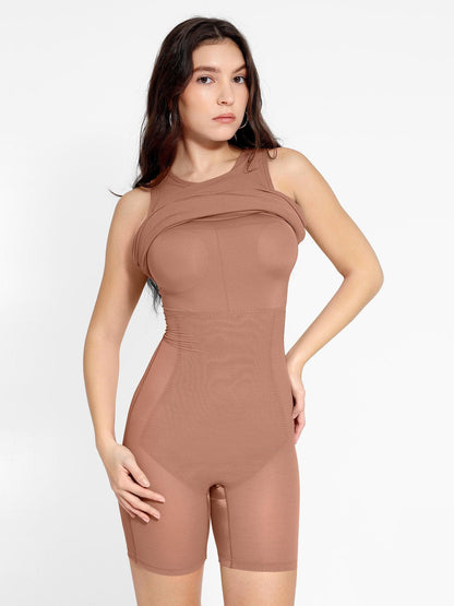 Shapewear Modal Karın Kontrollü Midi Elbise