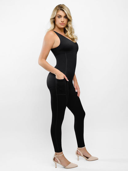 Shapewear Vücut Şekillendirici Halter Yaka Tulum