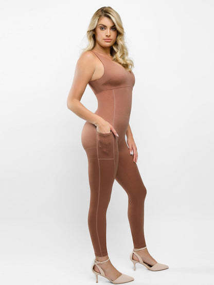 Shapewear Vücut Şekillendirici Halter Yaka Tulum