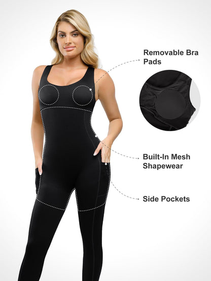 Shapewear Vücut Şekillendirici Halter Yaka Tulum