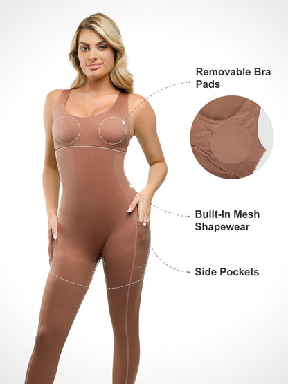 Shapewear Vücut Şekillendirici Halter Yaka Tulum