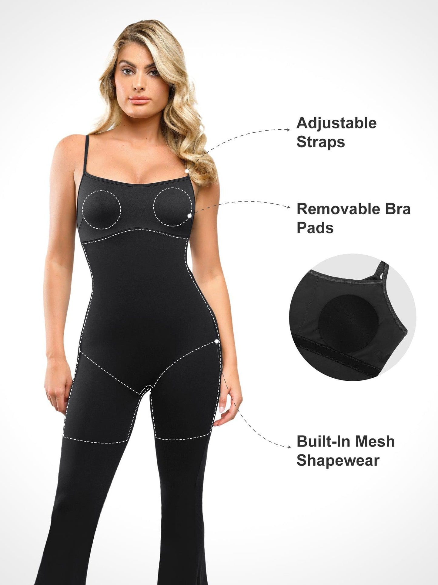 Shapewear Vücut Şekillendirici Halter Yaka Tulum