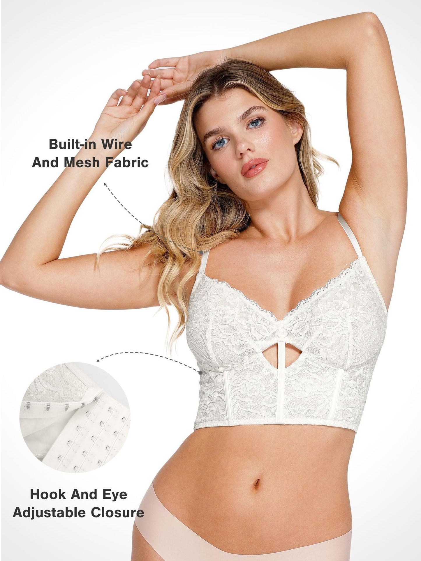 Shapewear Dantel Korse Üst Bölmeli Etek Örgü Setli