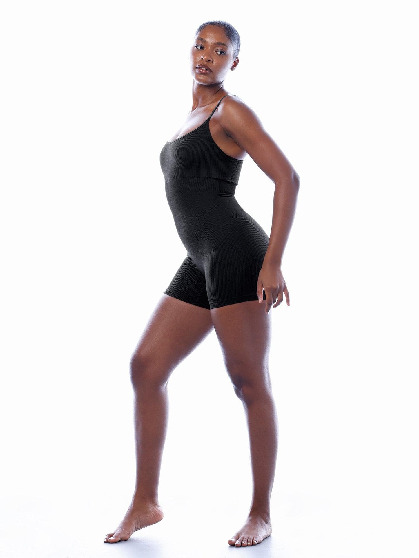 Shapewear Romper Dikişsiz Nervürlü Tank