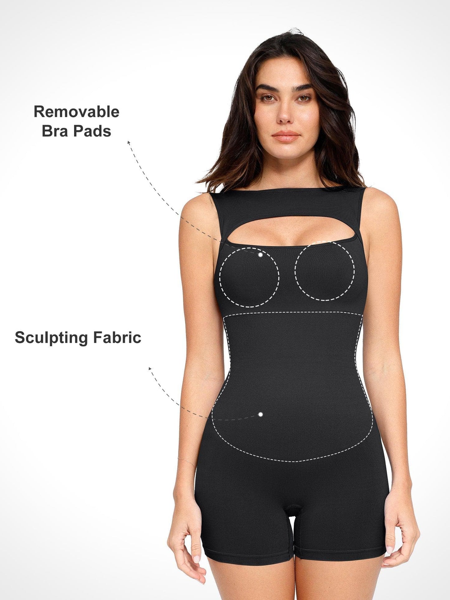 Shapewear Romper Dikişsiz Karın Kontrollü İçten Kesimli