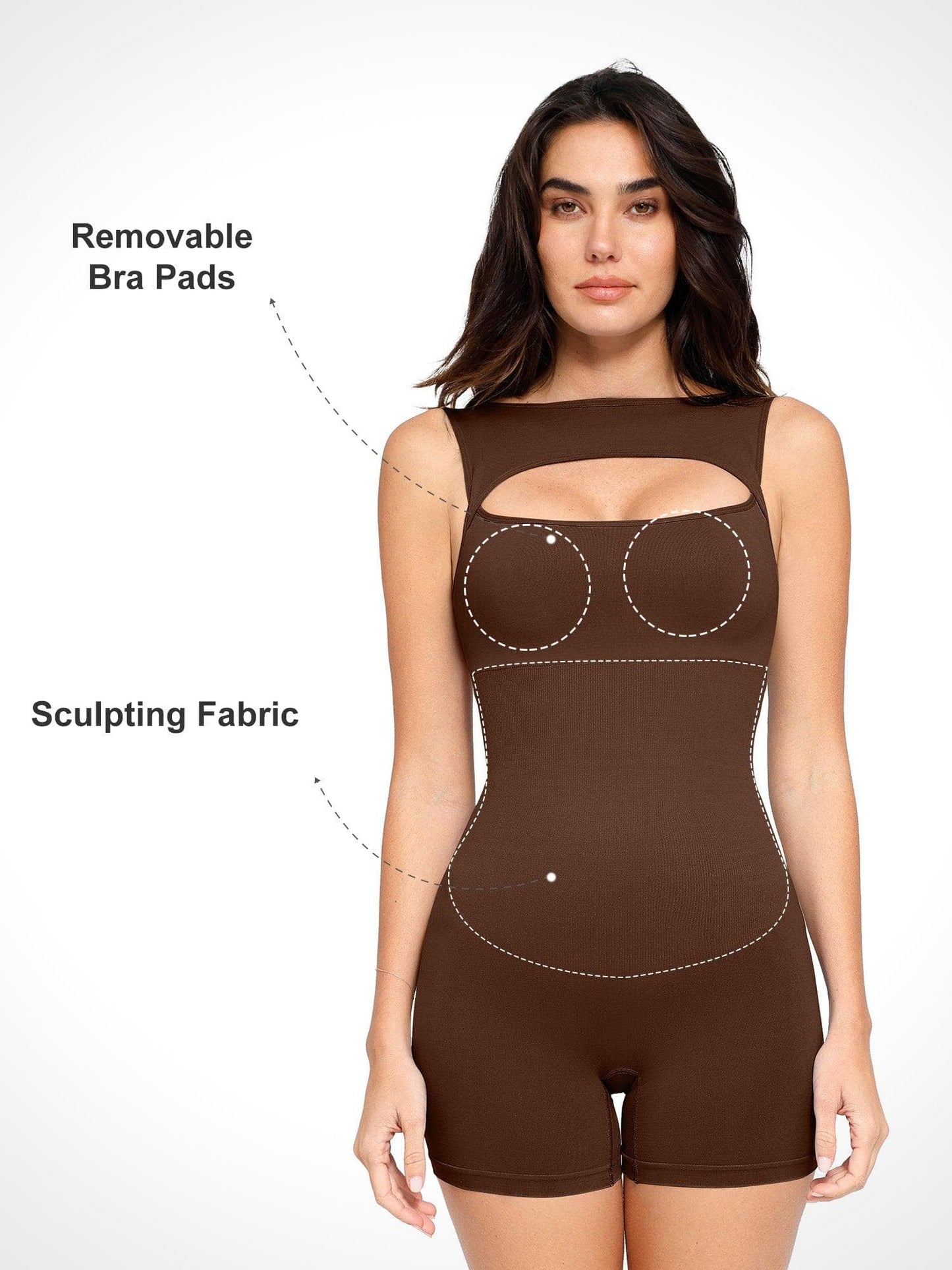 Shapewear Romper Dikişsiz Karın Kontrollü İçten Kesimli