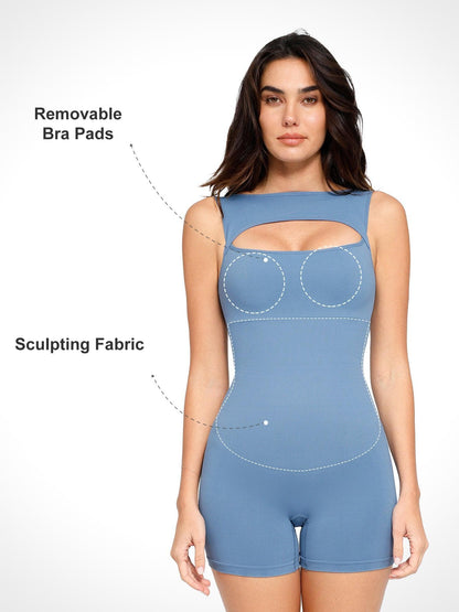 Shapewear Romper Dikişsiz Karın Kontrollü İçten Kesimli