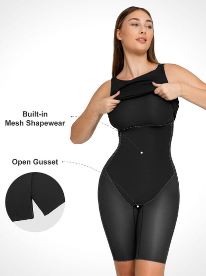 Shapewear Kolsuz Kayık Yaka Şekillendirici Midi İş Elbisesi