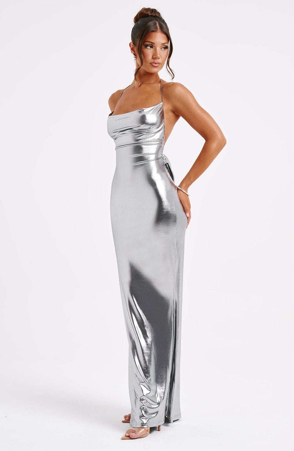 Lizbon Maksi Elbise - Gunmetal