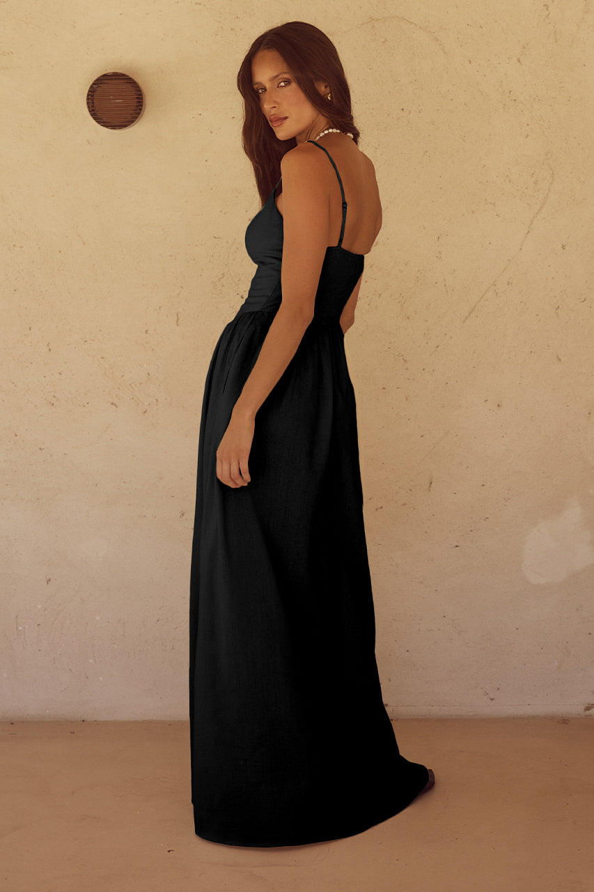 Zephy Maxi Elbise - Siyah