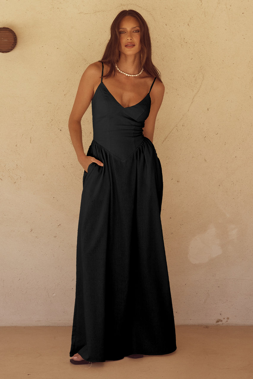 Zephy Maxi Elbise - Siyah